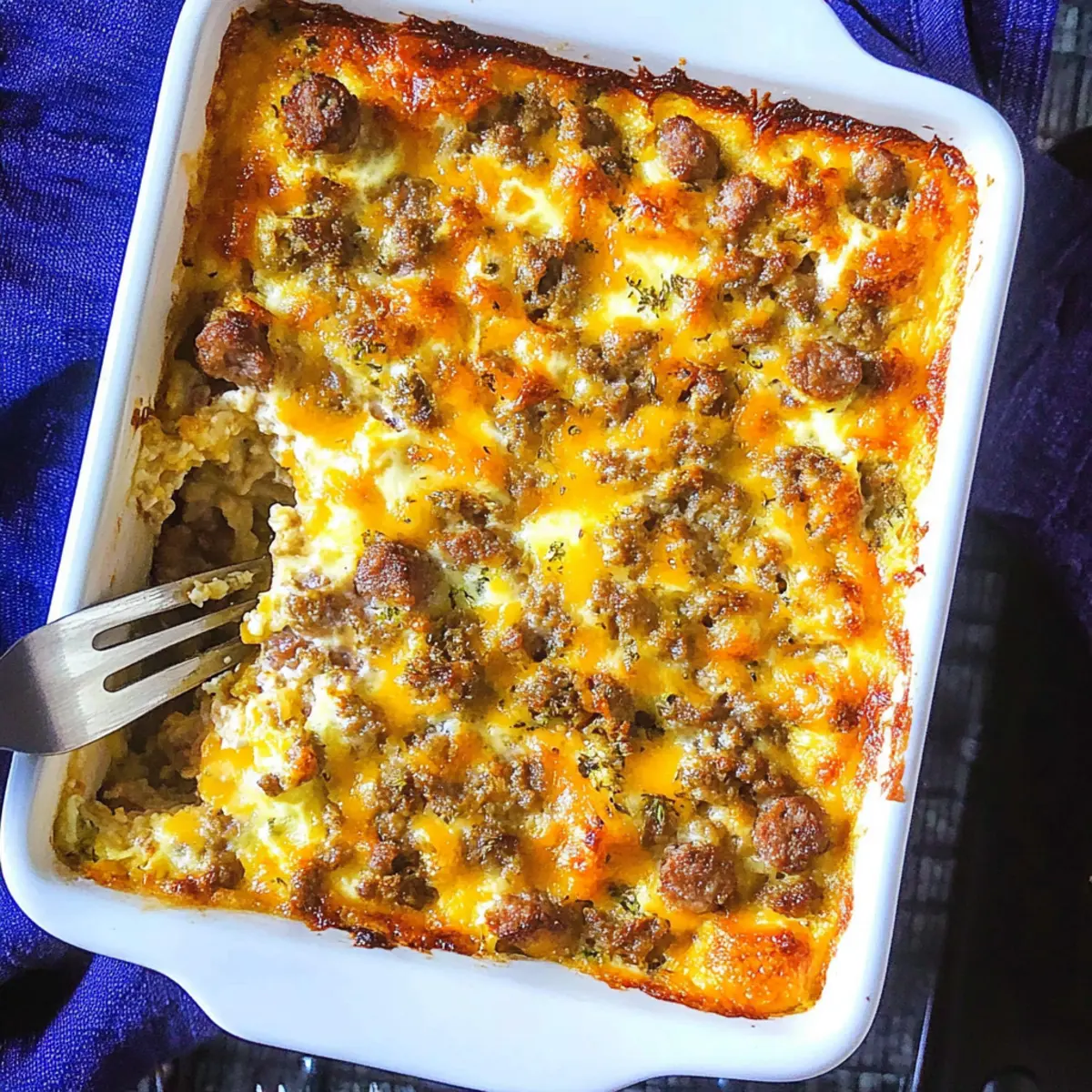 Overnight Sausage Egg Casserole