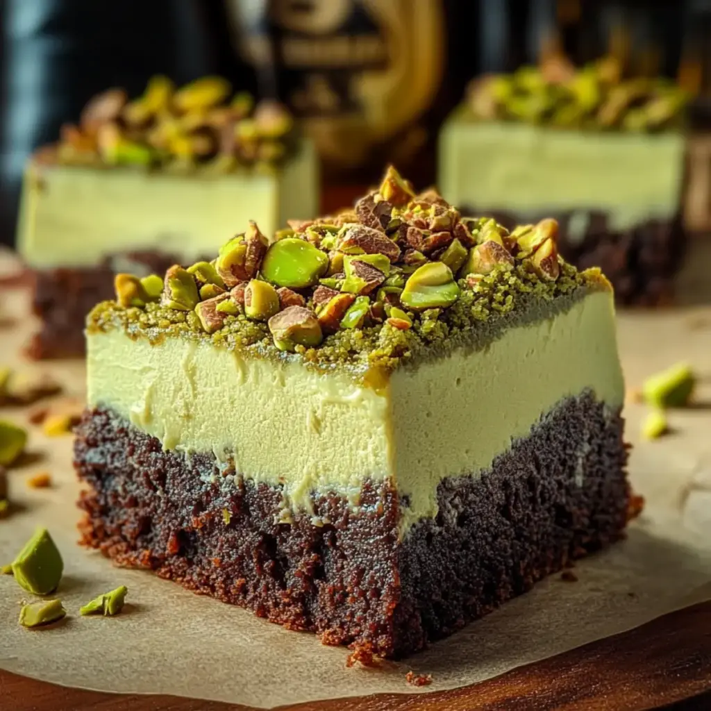 Pistachio Cheesecake Brownie Bars
