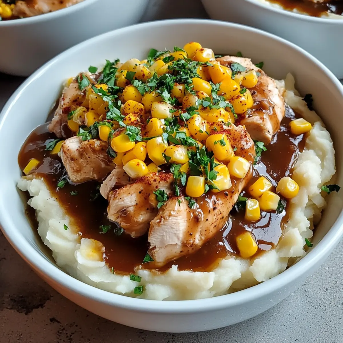 Chicken Mashed Potato Bowls