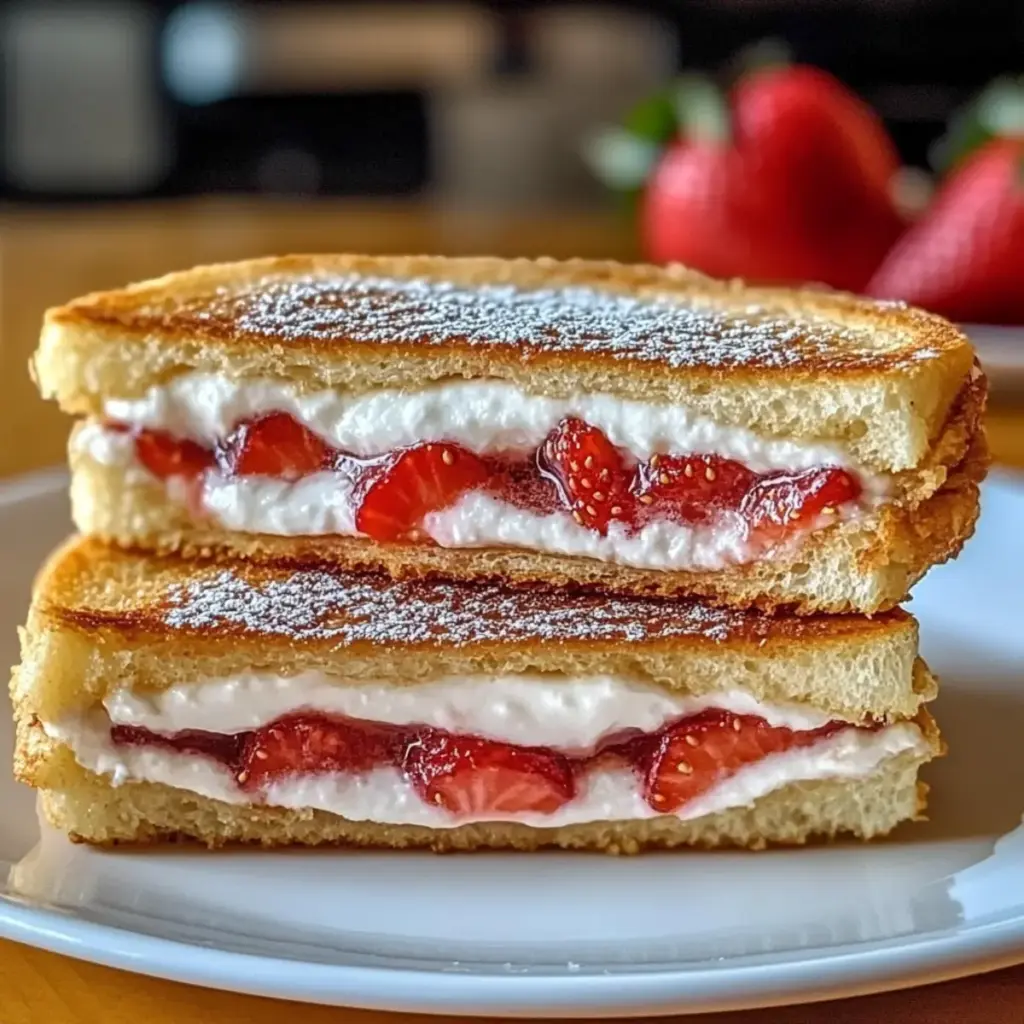 Fried Strawberry Cheesecake Sandwiches