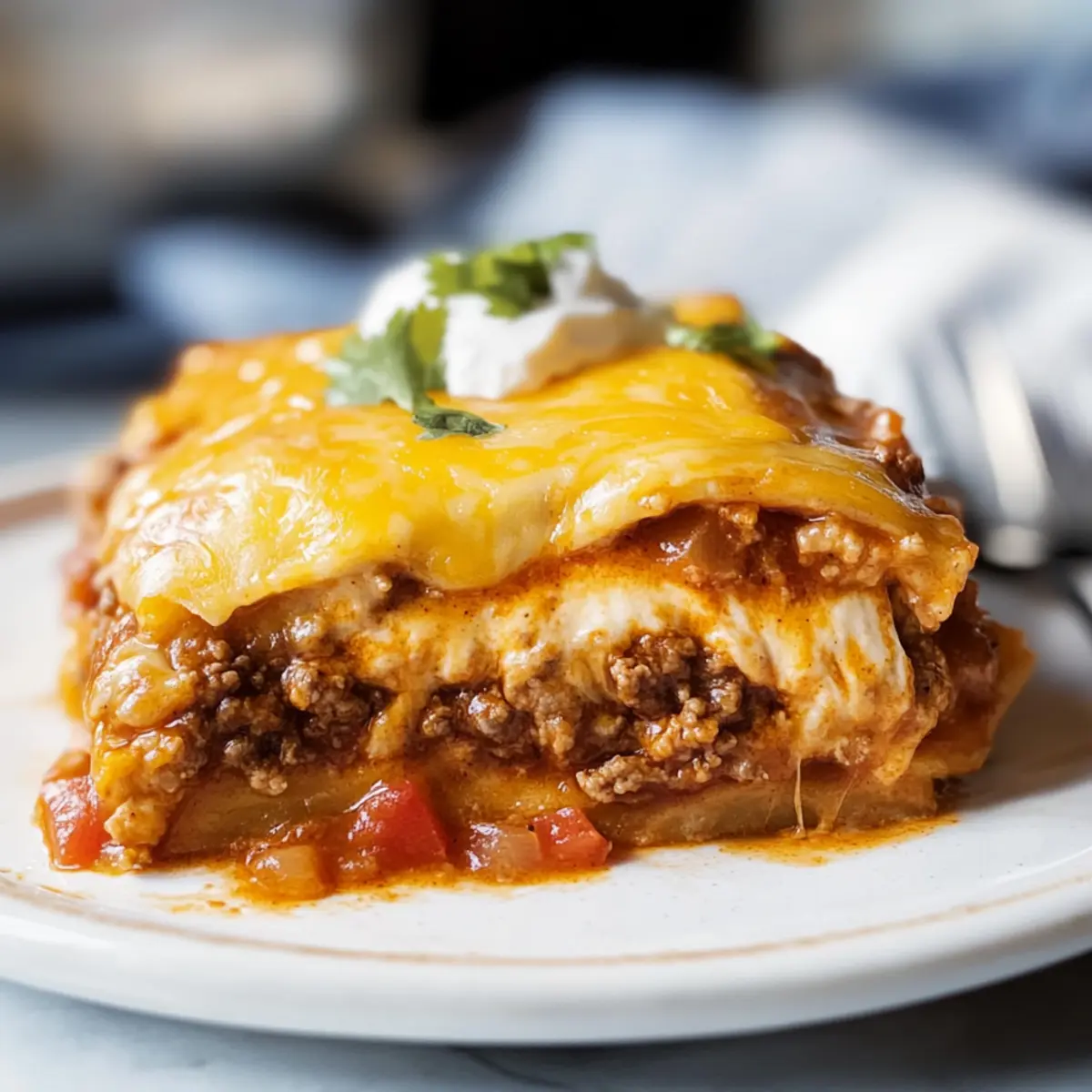 Dutch Oven Beef Enchilada Casserole
