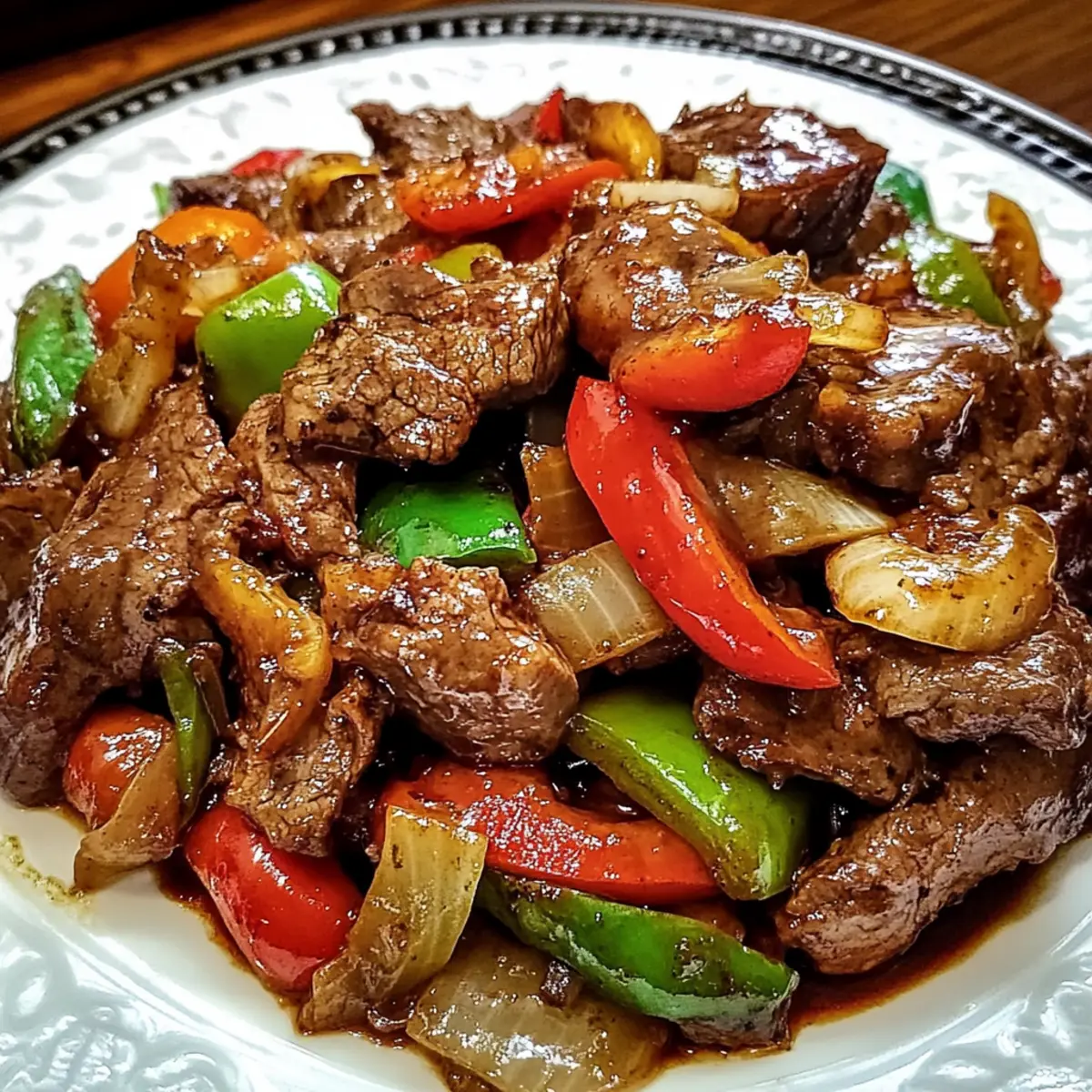 Pepper Steak with Bell Peppers and Onion