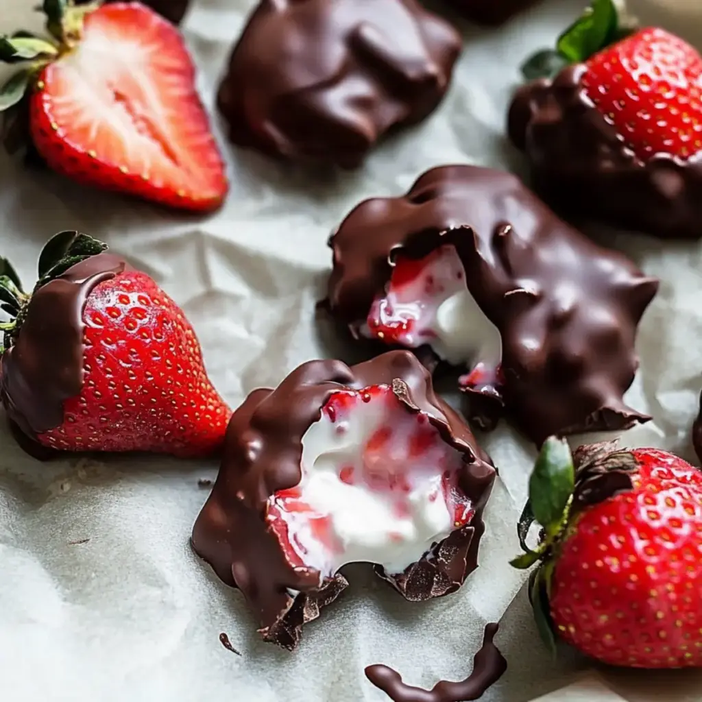 Chocolate-Covered Strawberry Yogurt Clusters