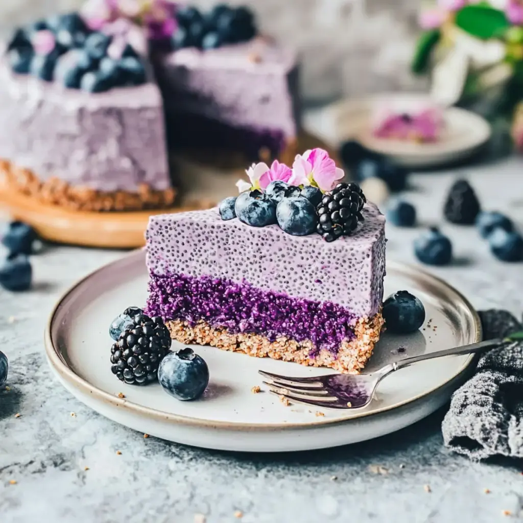 Blueberry Chia Pudding Cake