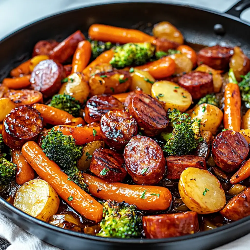 One-Pan Honey Garlic Kielbasa & Veggies