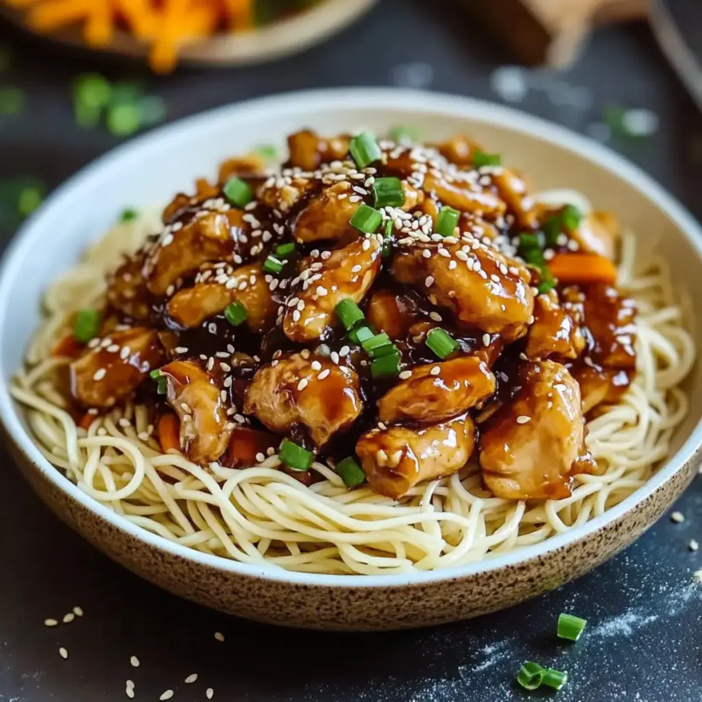 Sticky Garlic Chicken Noodles