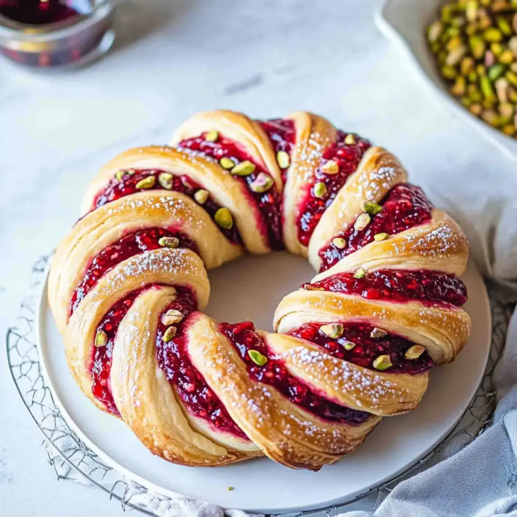 Raspberry and Pistachio Wreath Recipe