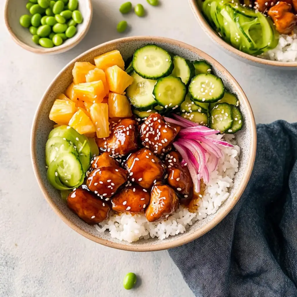 Teriyaki Chicken Poke Bowls