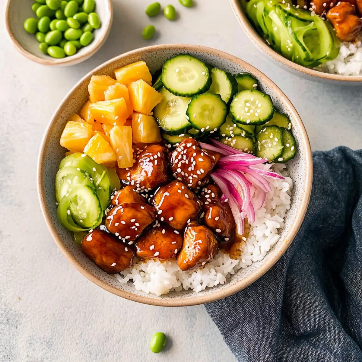 Teriyaki Chicken Poke Bowls