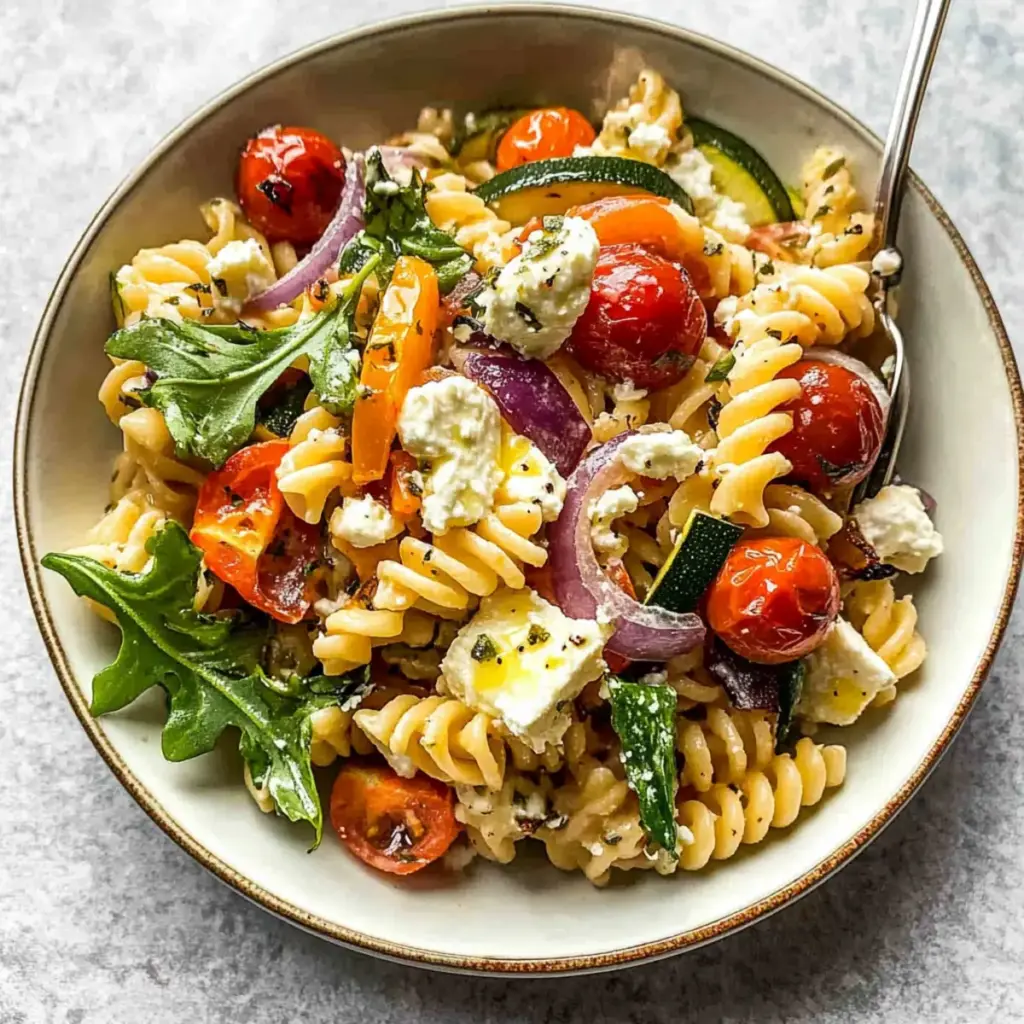 Roasted Veggie Pasta with Feta