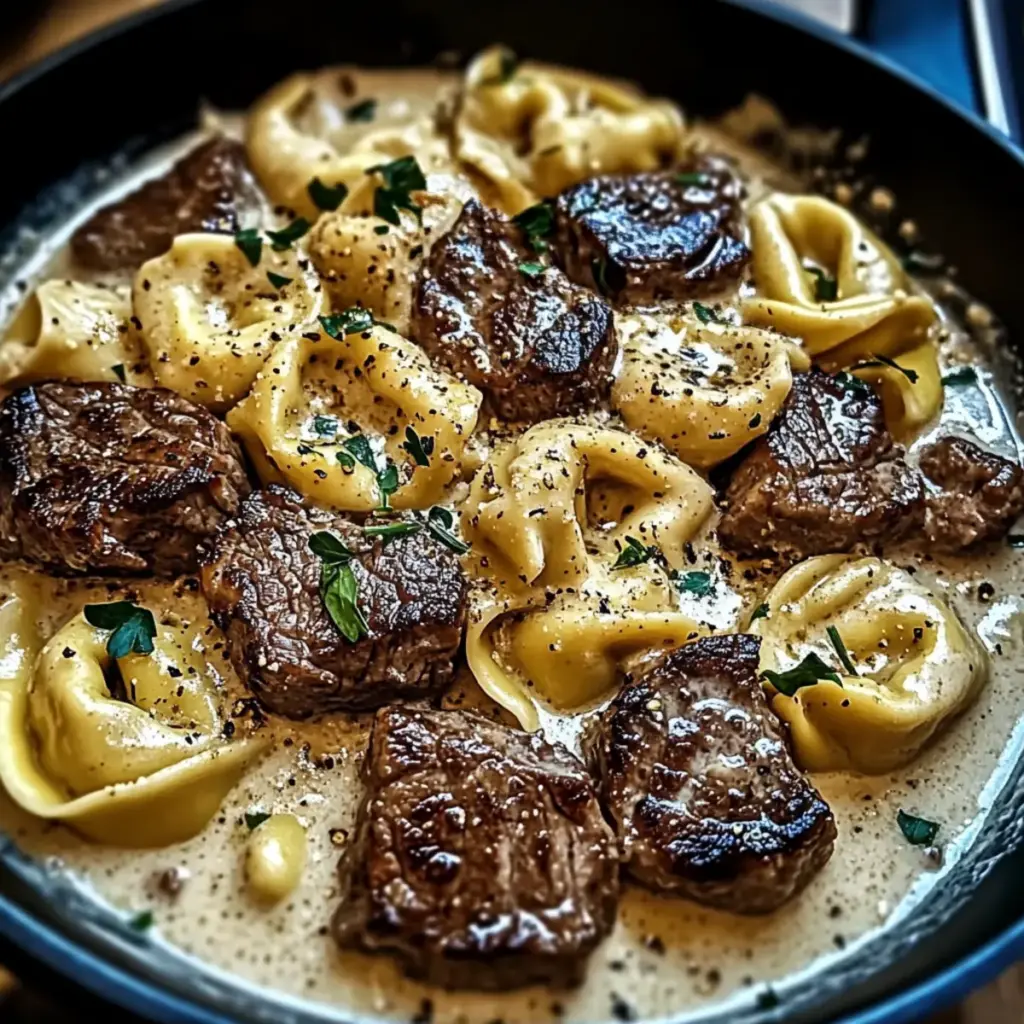 Cracked Garlic Steak Tortellini in Creamhouse Sauce Bliss