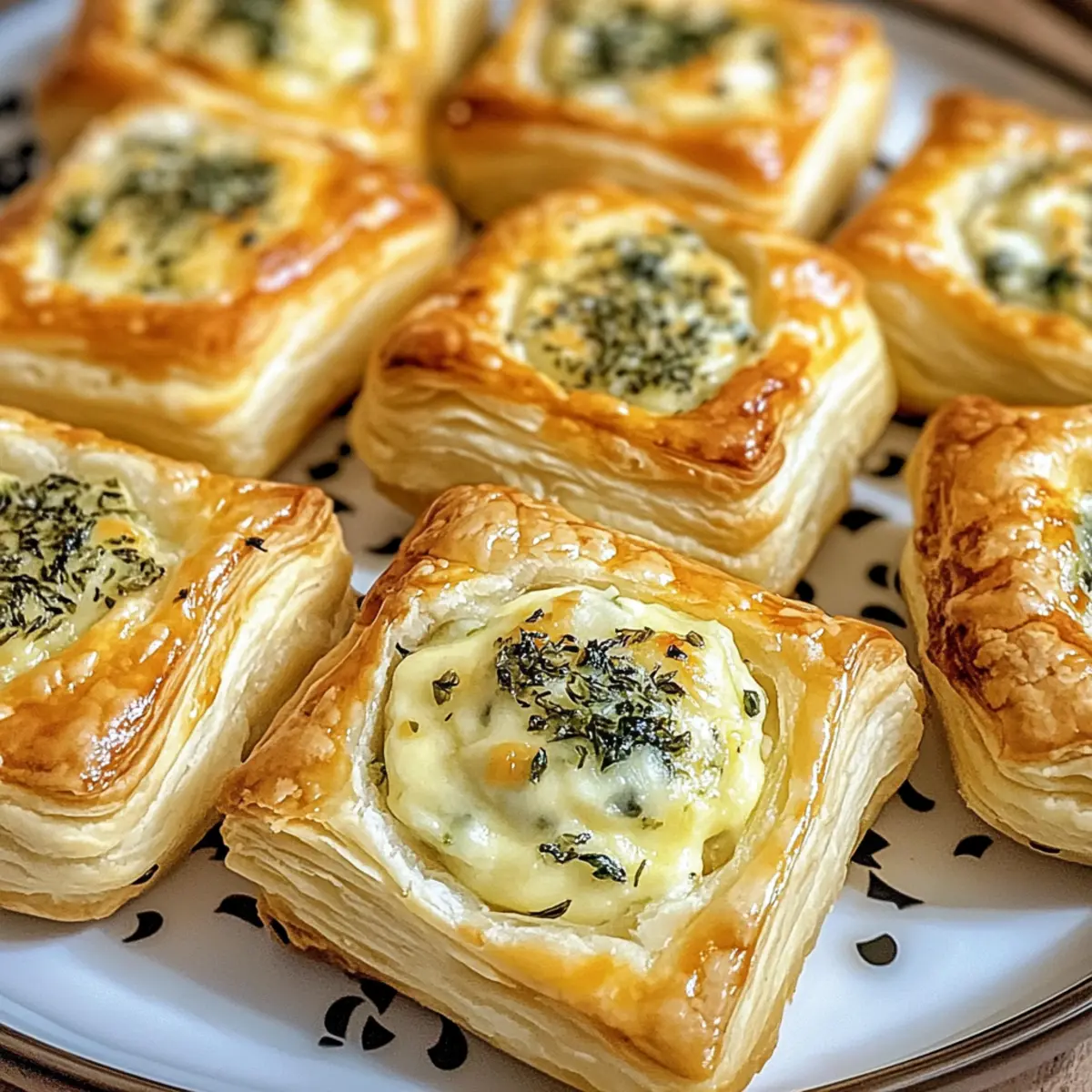 Herb and Cheese Stuffed Puff Pastry Bites