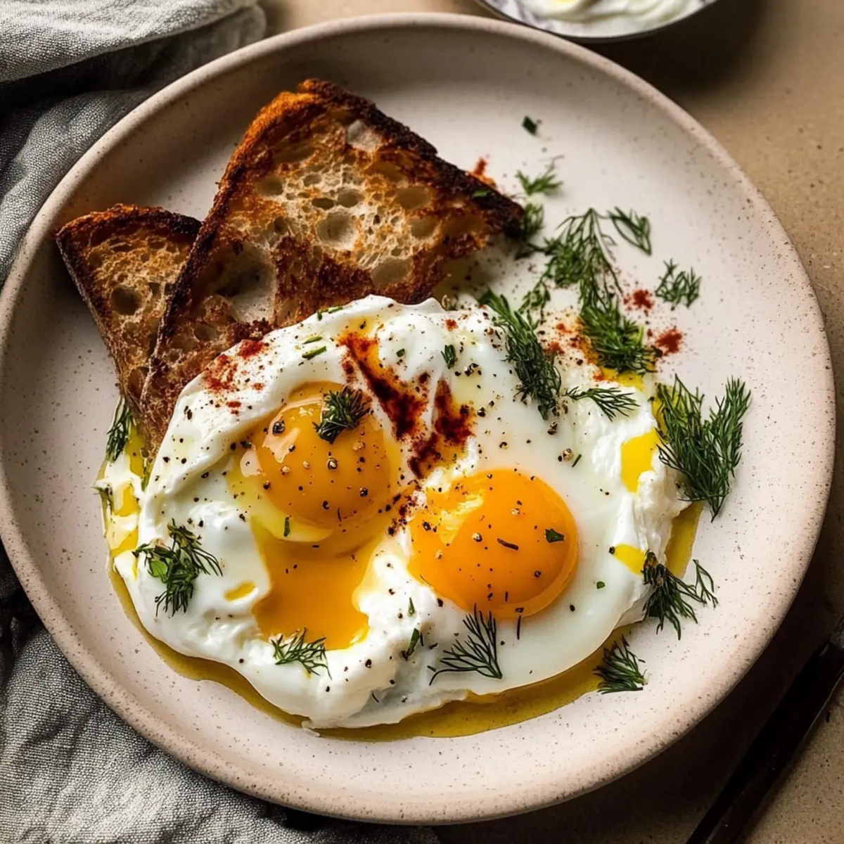 Turkish Eggs with Creamy Yogurt & Butter Sauce