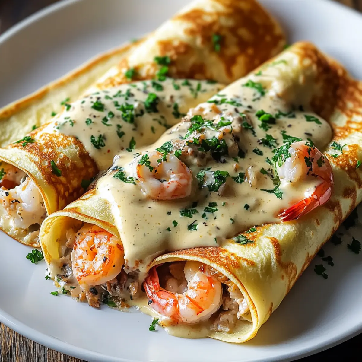 Seafood Crepes with Béchamel Sauce