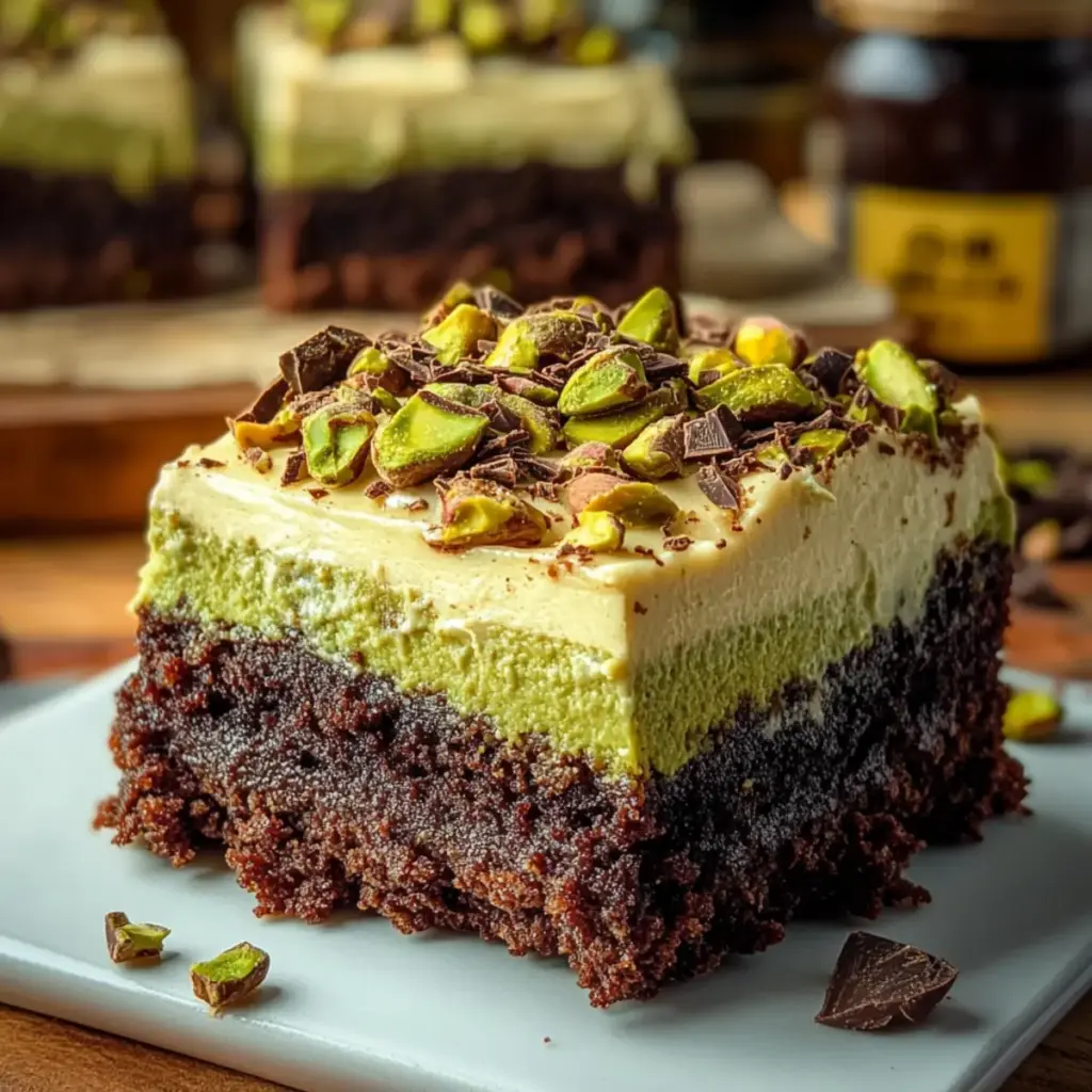 Pistachio Cheesecake Brownie Bars
