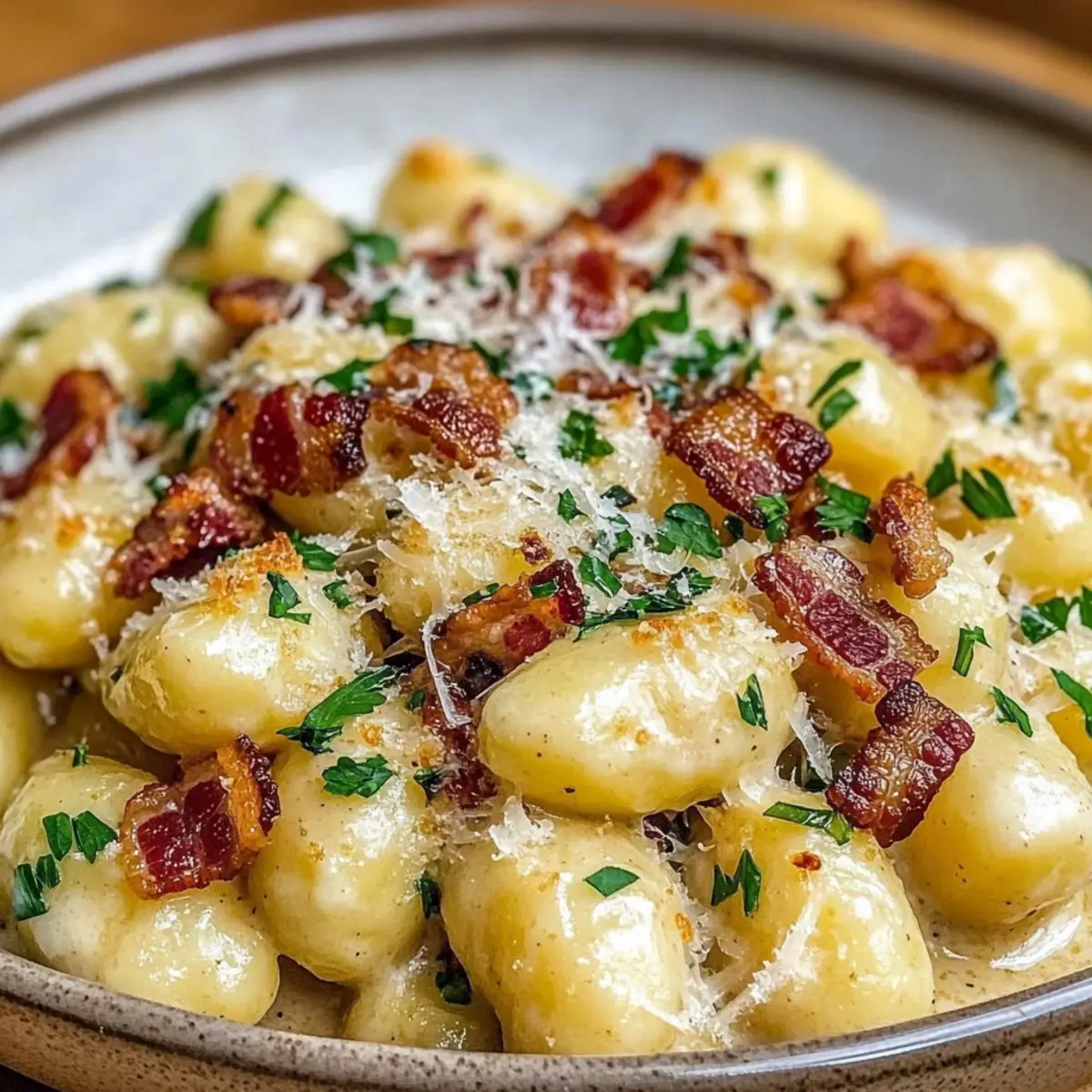 Gnocchi Carbonara with Bacon & Parmesan