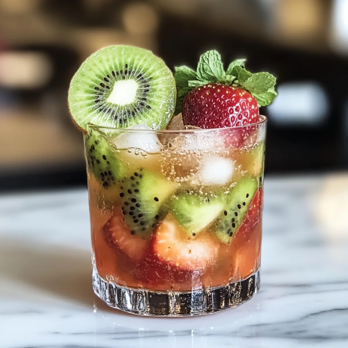 Kiwi & Strawberry Smash Mocktail