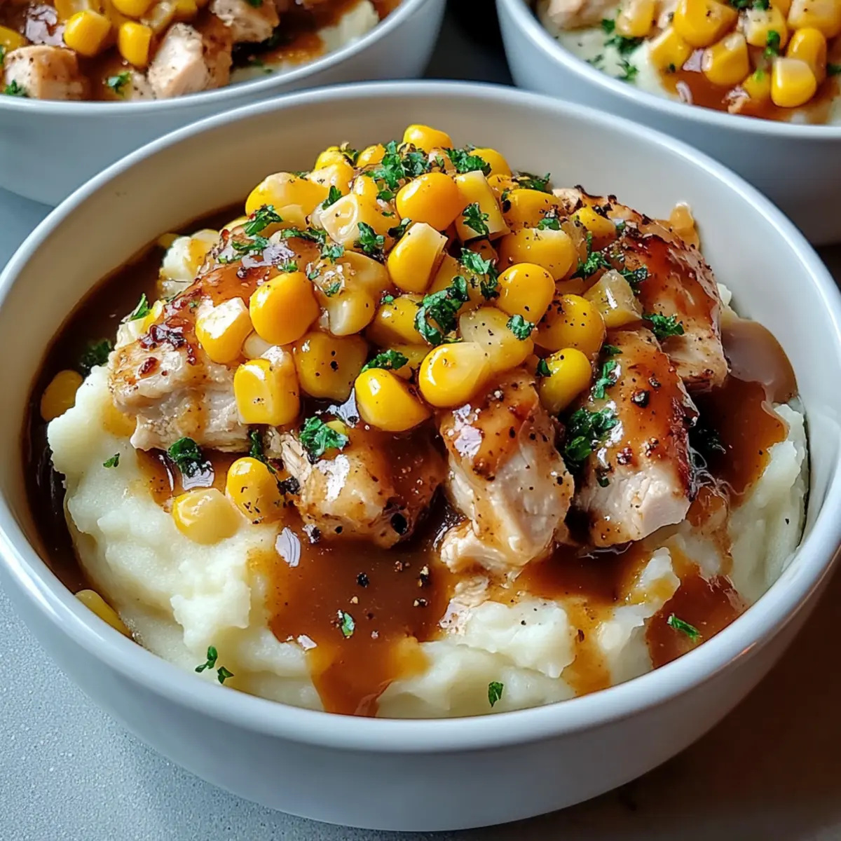 Chicken Mashed Potato Bowls