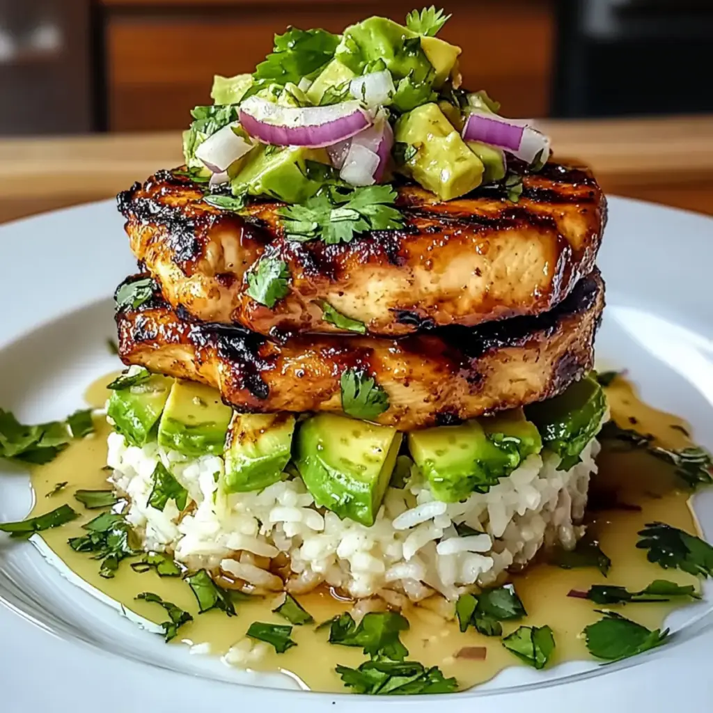 Chicken & Avocado Rice Stack