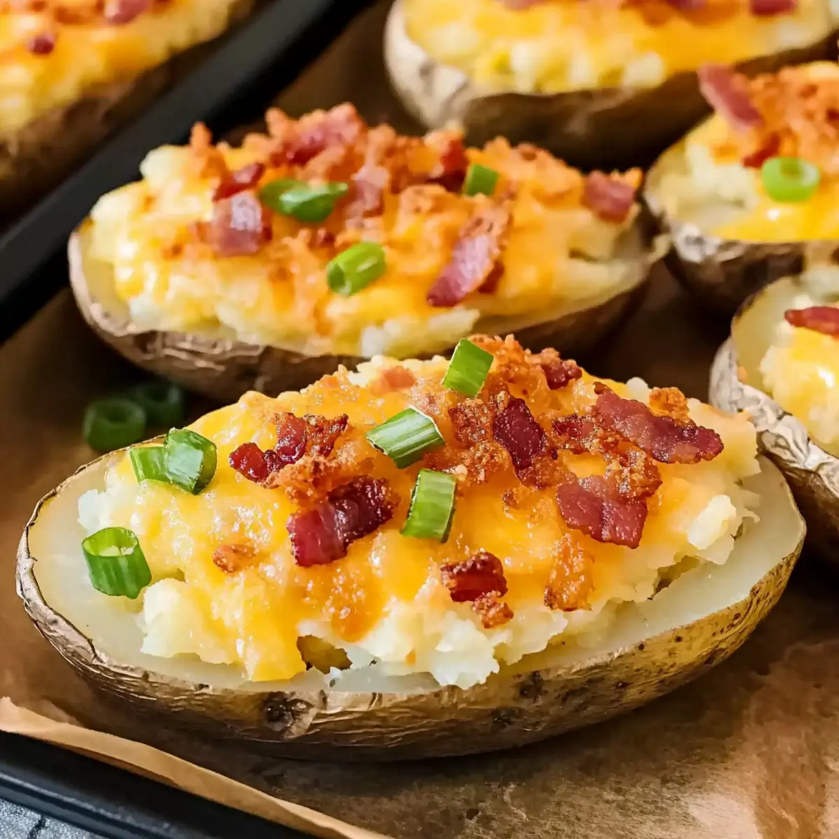 Delicious Twice Baked Potatoes Loaded with Bacon and Cheese