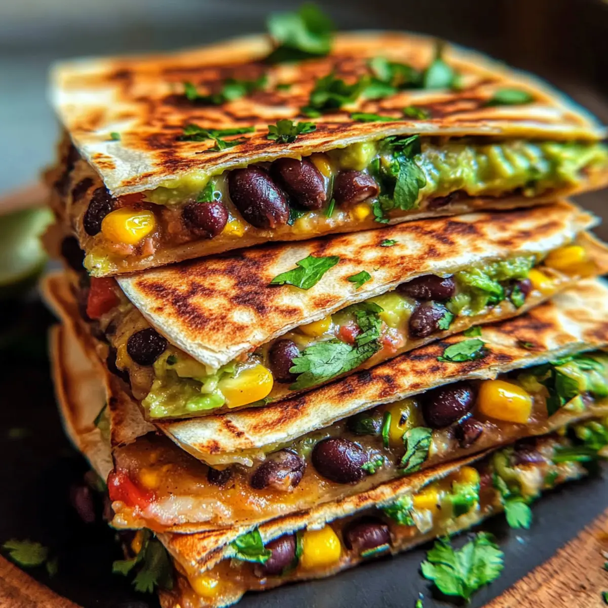 Vegan Quesadillas with Black Beans and Avocado