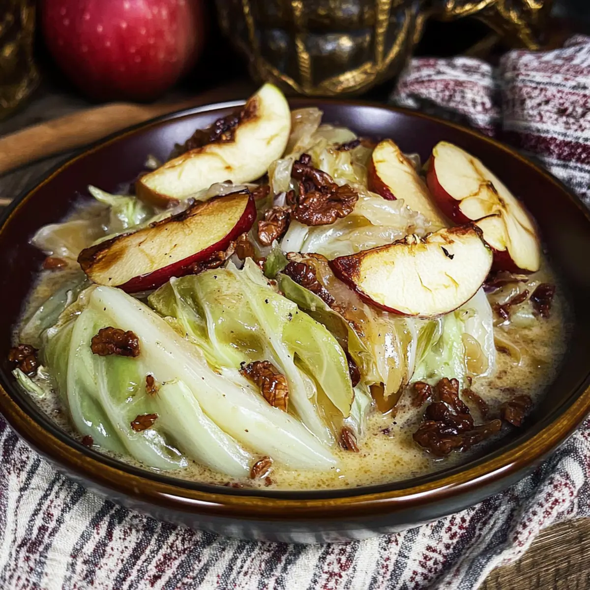 Apple Cream Braised Cabbage for a Cozy, Comforting Side