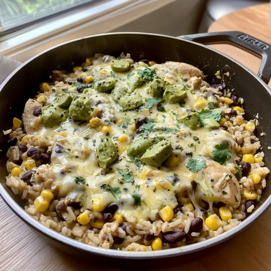 Salsa Verde Chicken & Rice Skillet