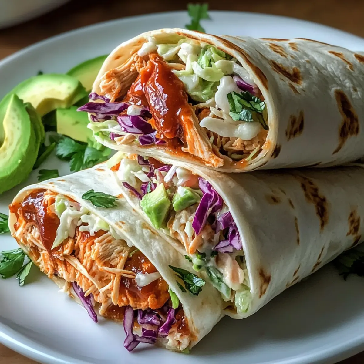 BBQ Chicken Coleslaw Wraps