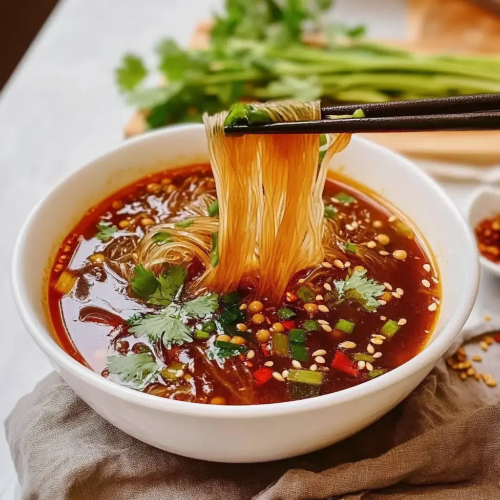 Chongqing Hot and Sour Glass Noodle Soup (Suan La Fen)