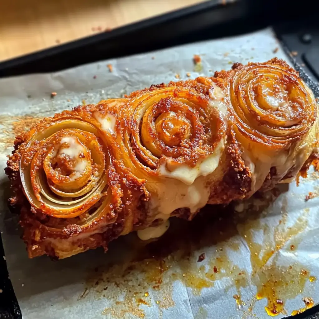 Cheeseburger Onion Ring Roll