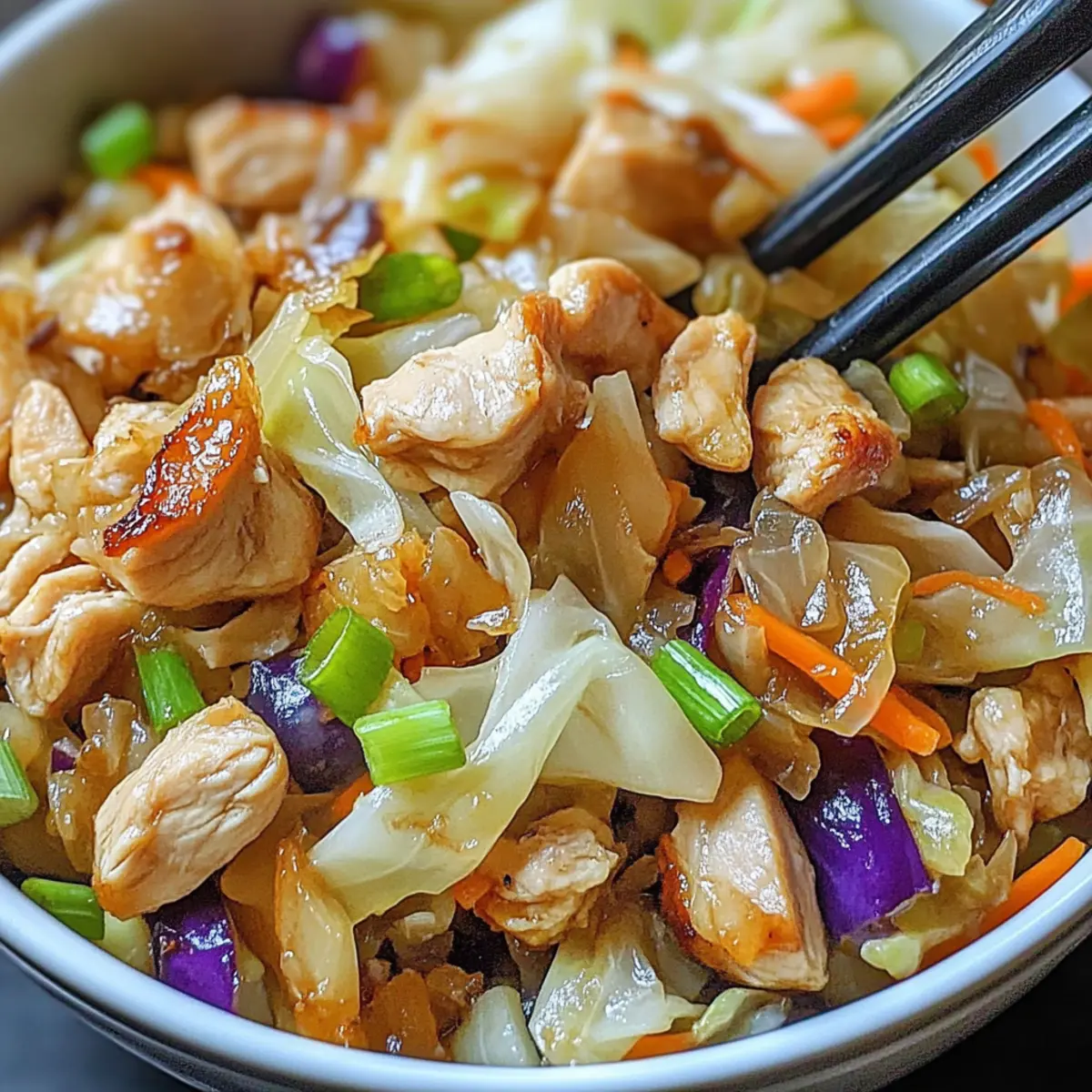 Egg Roll Bowls with Chicken and Cabbage