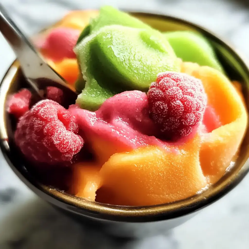 Homemade Rainbow Sherbet