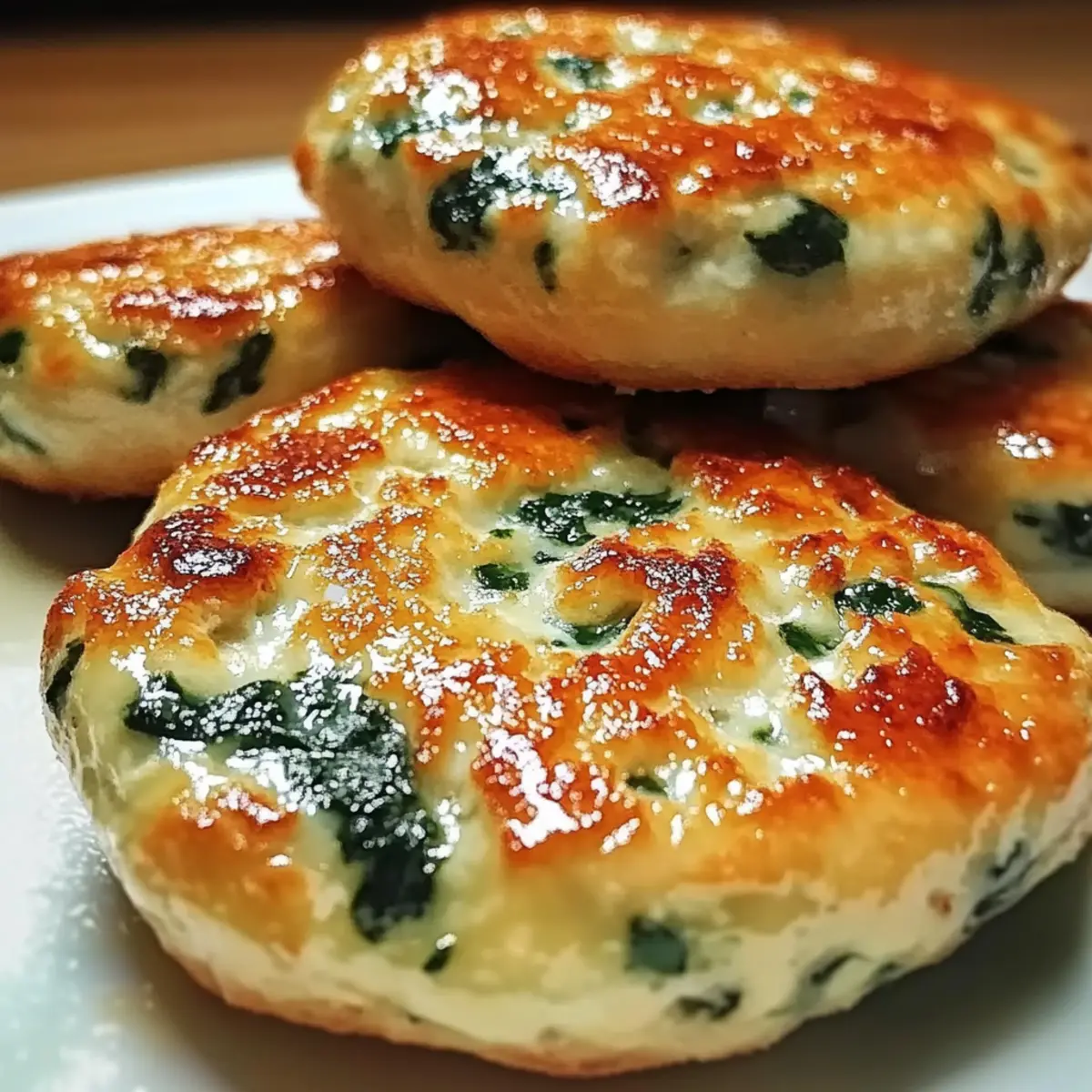 SPINACH COTTAGE CHEESE FLAT BAGELS