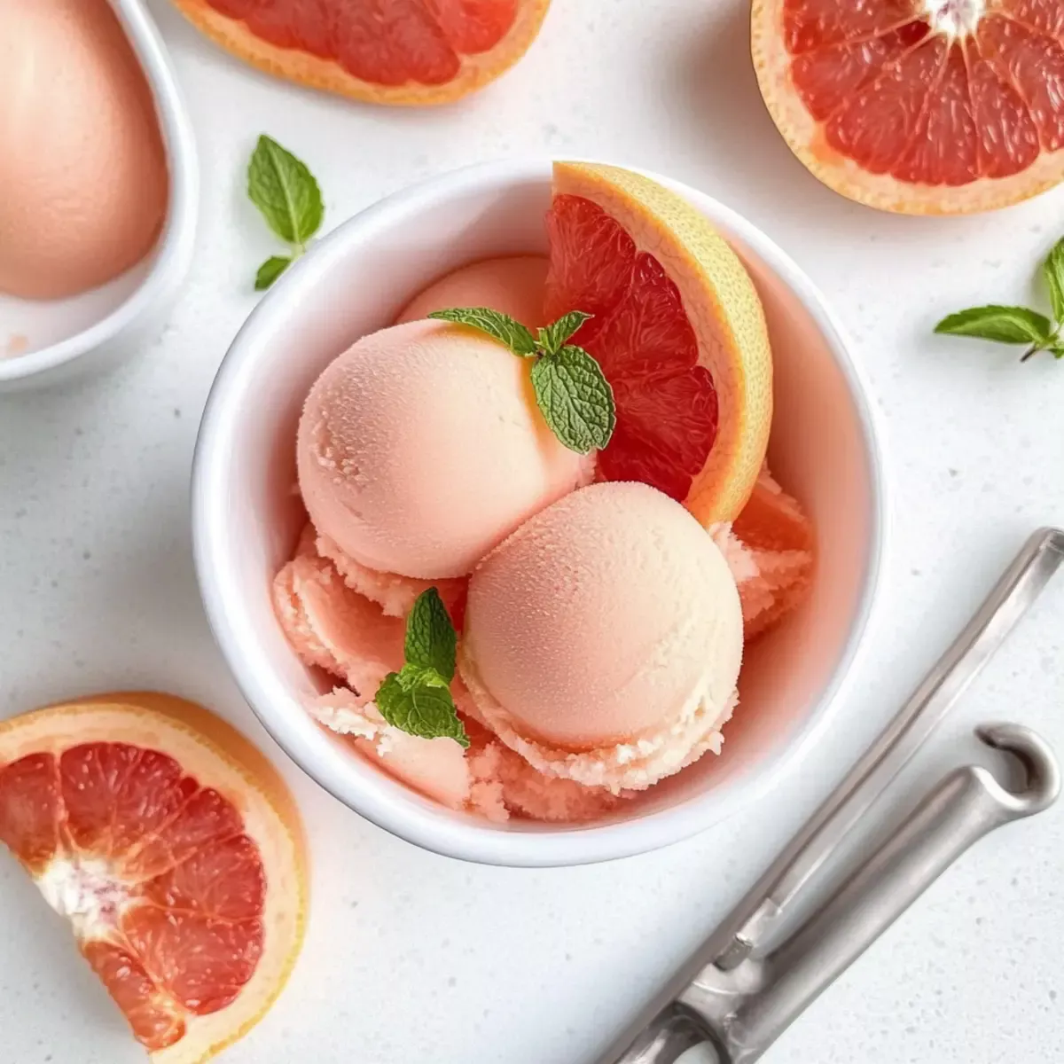 Jasmine Grapefruit Sorbet: A Refreshing Vegan Treat