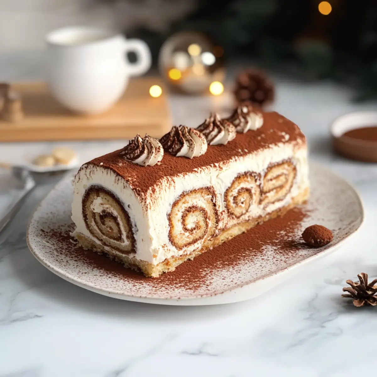 Gourmet Tiramisu Yule Log Cake