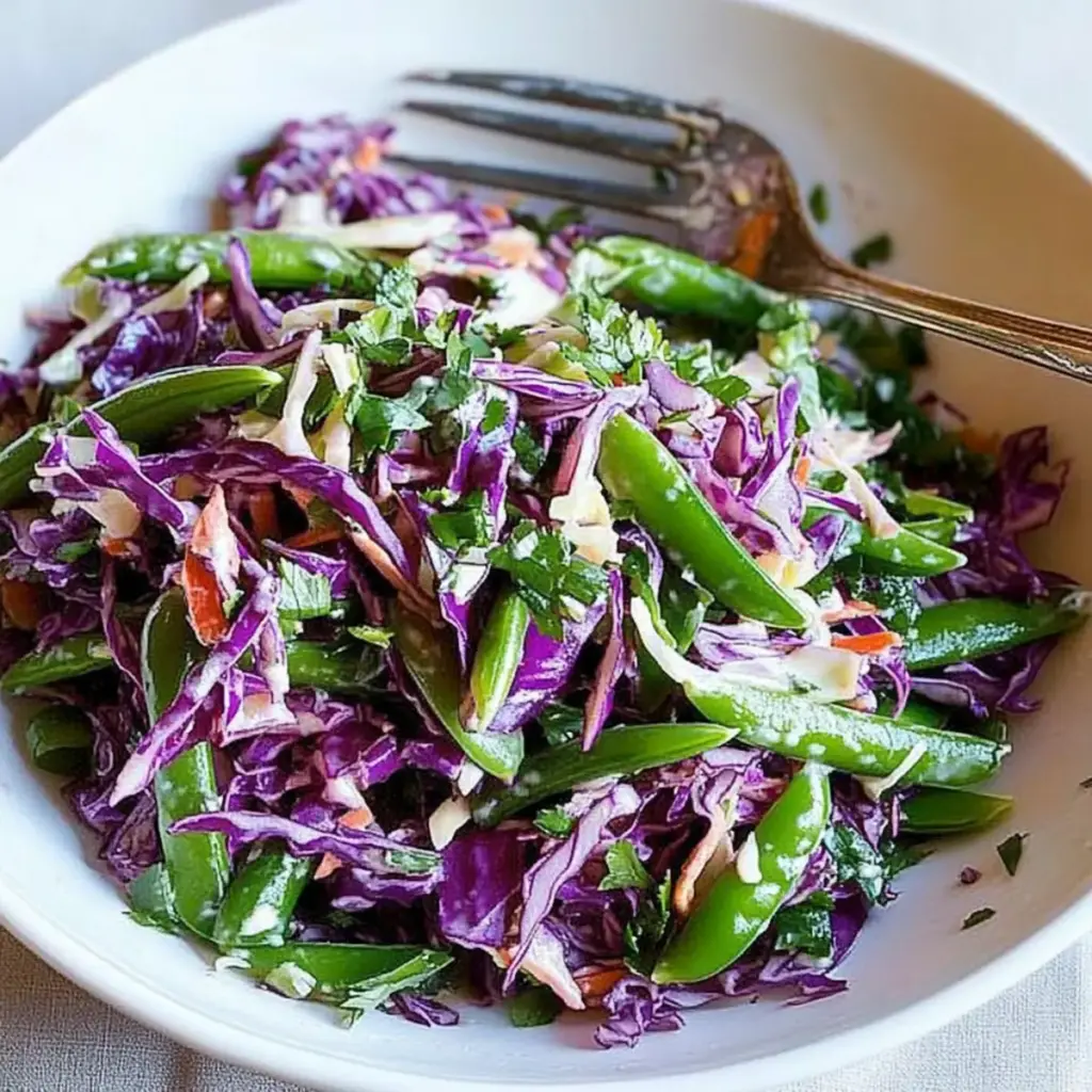 Snap Pea and Cabbage Slaw