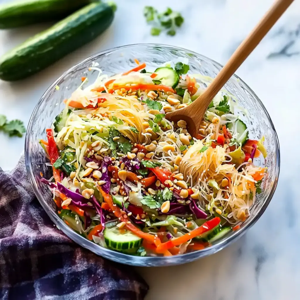 Spring Roll Salad with Spicy Ginger Dressing