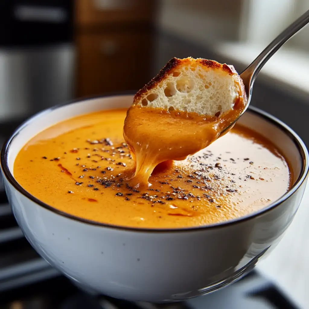 Roasted Red Pepper Gouda Soup
