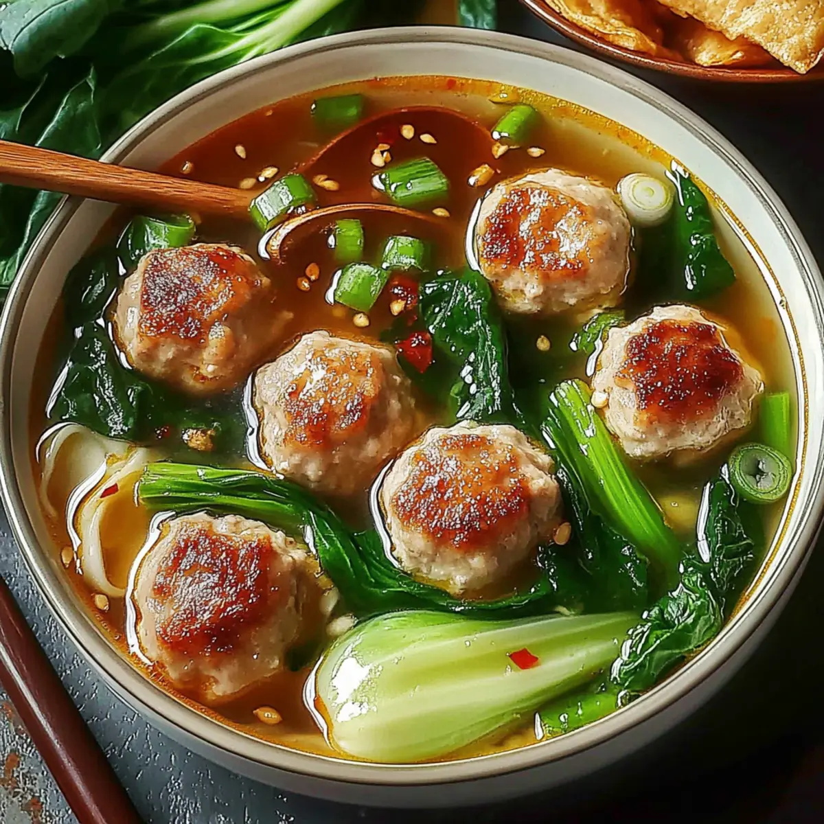 Ginger Chicken Meatball Soup