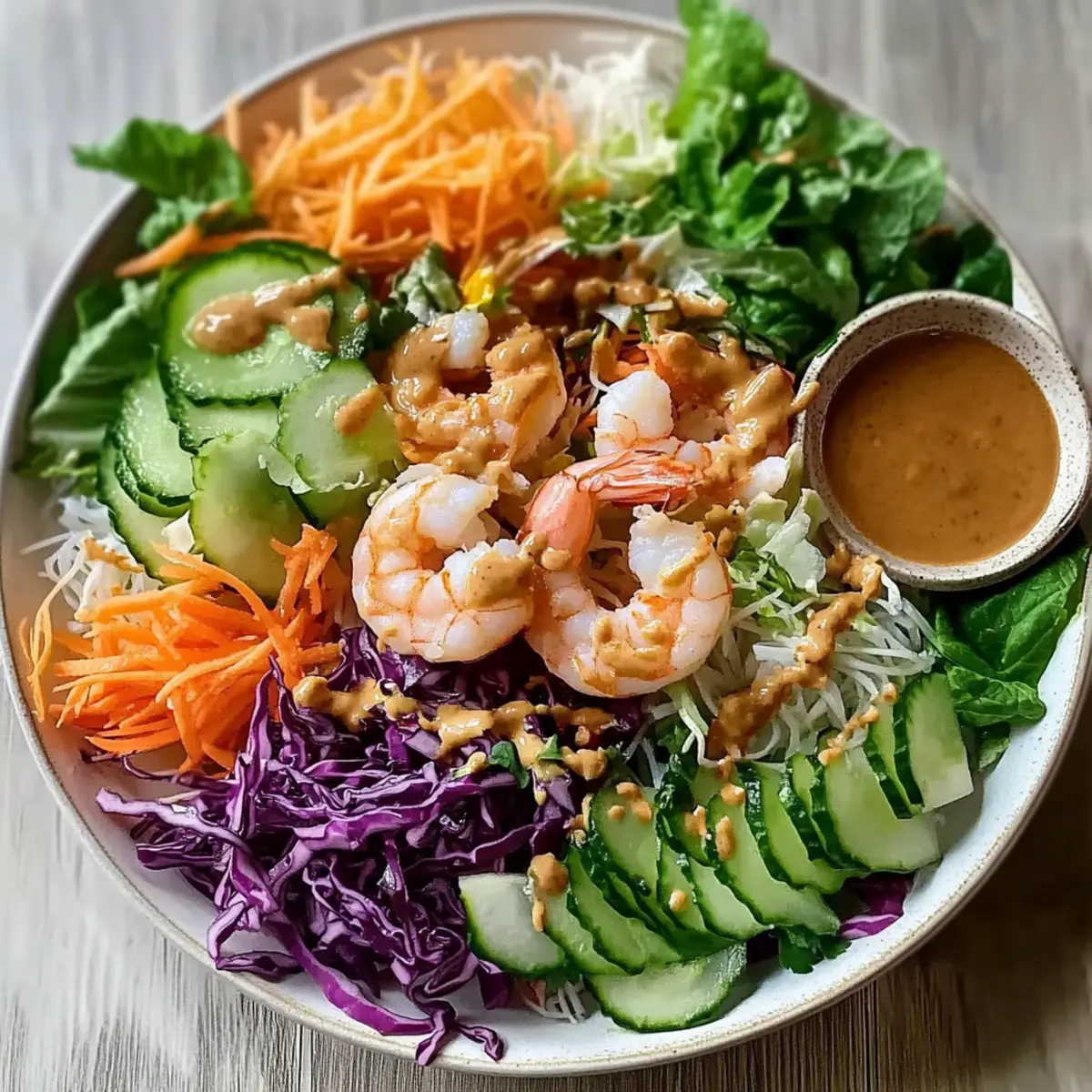 Delicious Spring Roll Salad with Peanut Dressing Delight