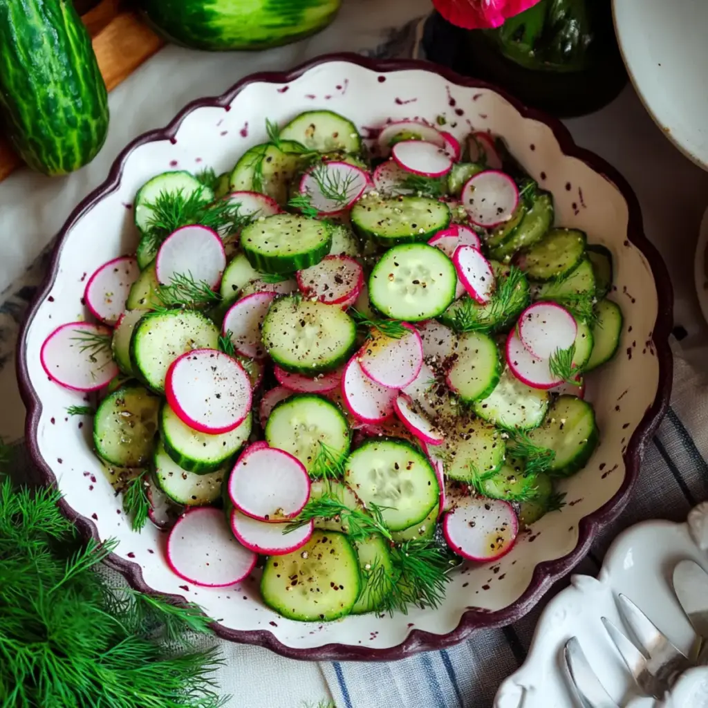 Dewy Dill Delight Radish and Cucumber Salad