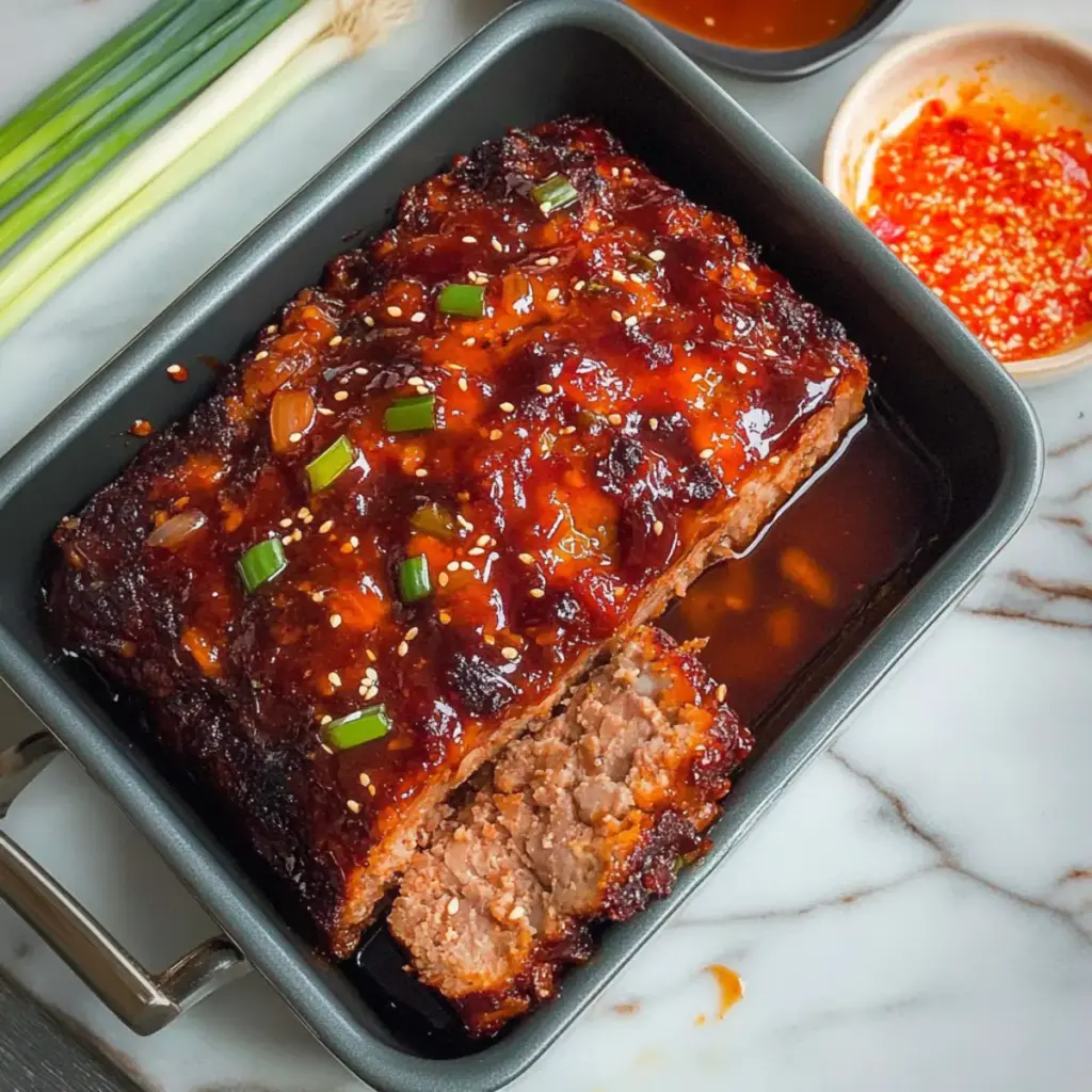 korean meatloaf with gochujang glaze