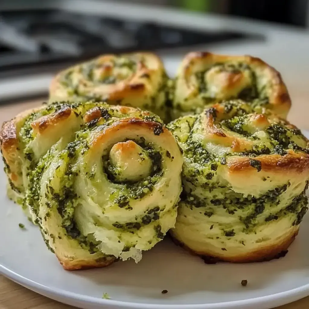 Shamrock Garlic Pesto Rolls