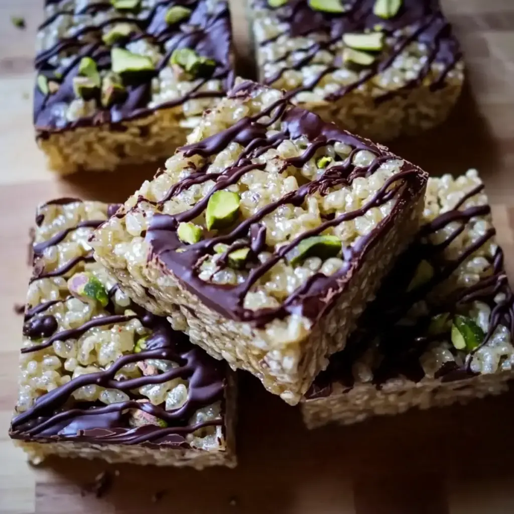 Dubai Chocolate Rice Krispie Treats