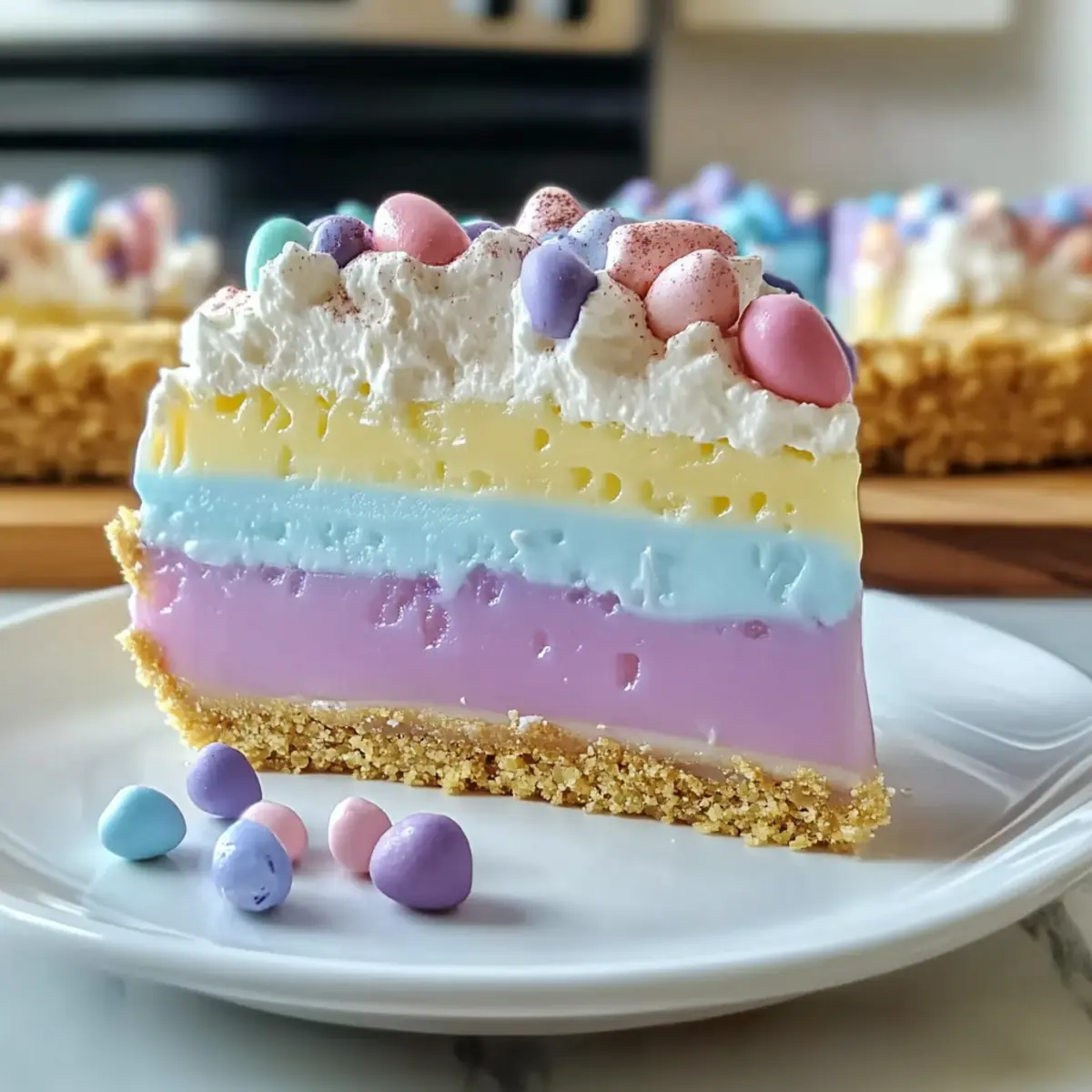 Colorful Easter Jell-O Pie: A Fun No-Bake Delight!