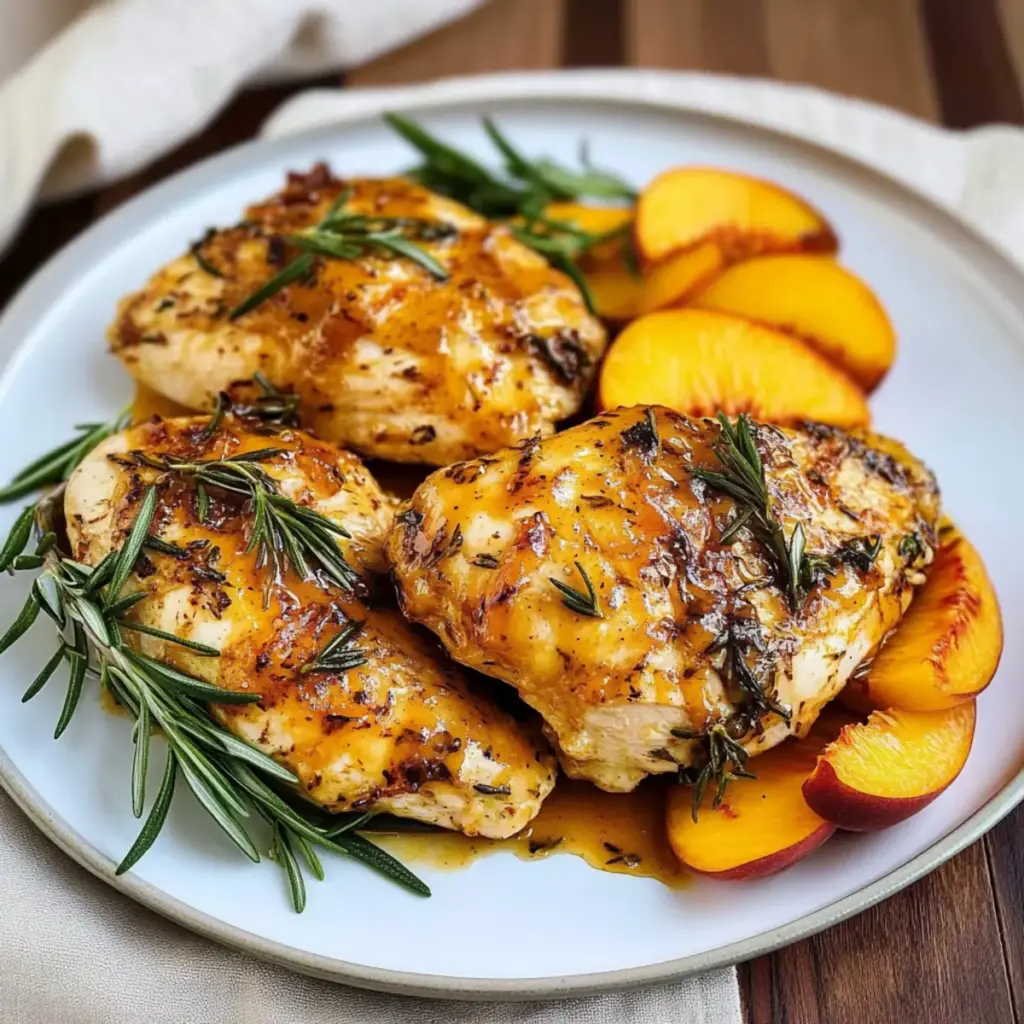 Rosemary Peach Glazed Chicken