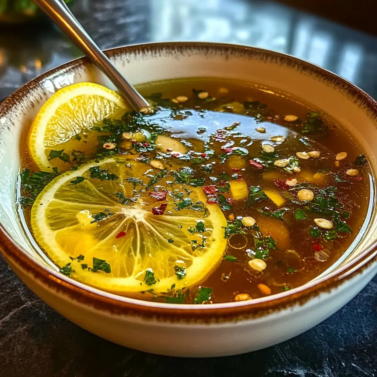 Lemon Ginger Garlic Soup