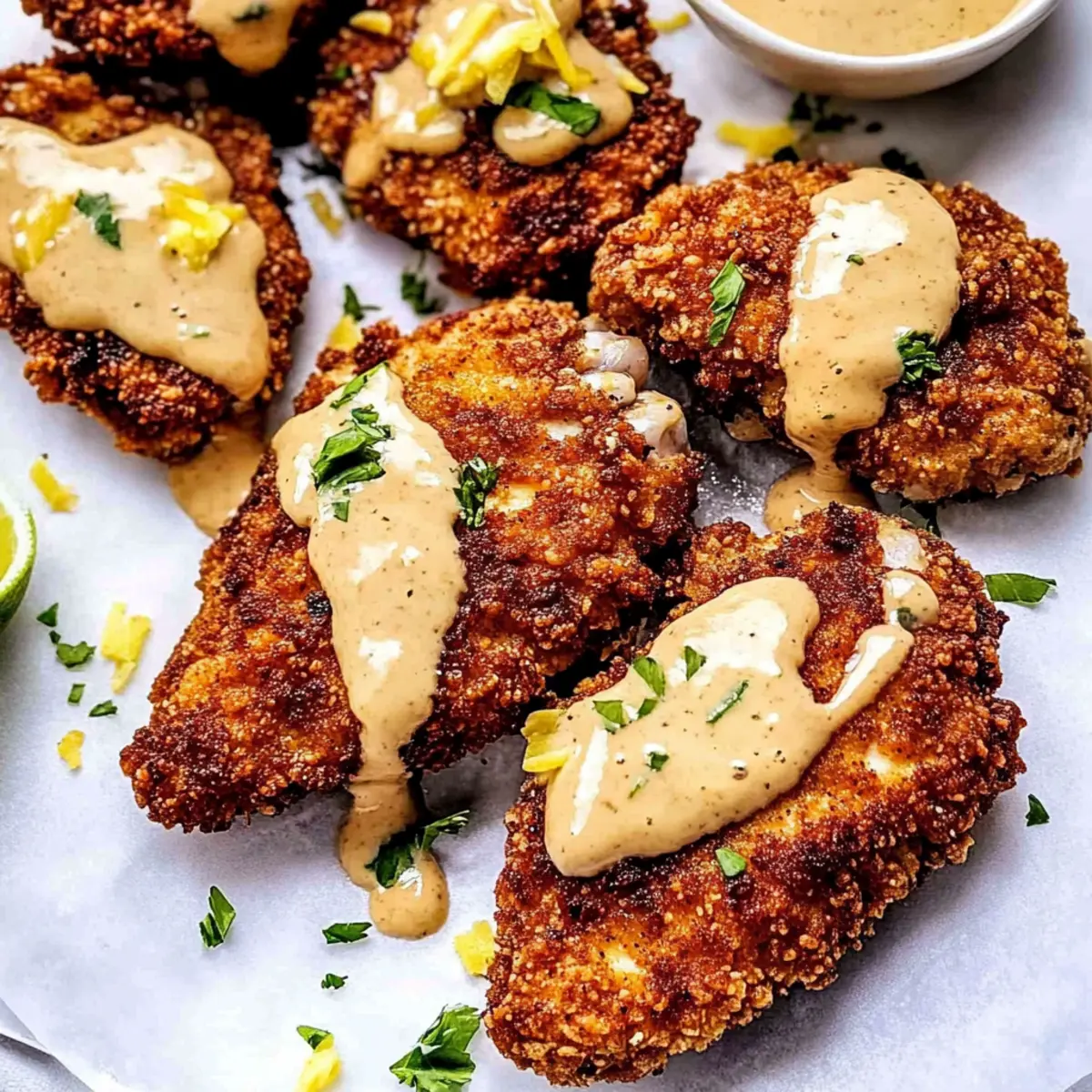 Pretzel Chicken with Mustard-Cheddar Sauce