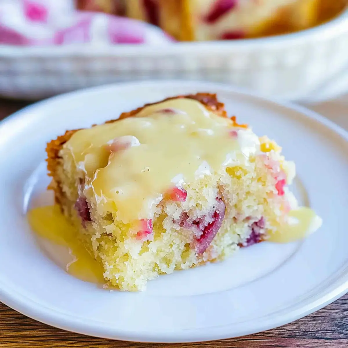 Rhubarb Cake with Butter Sauce