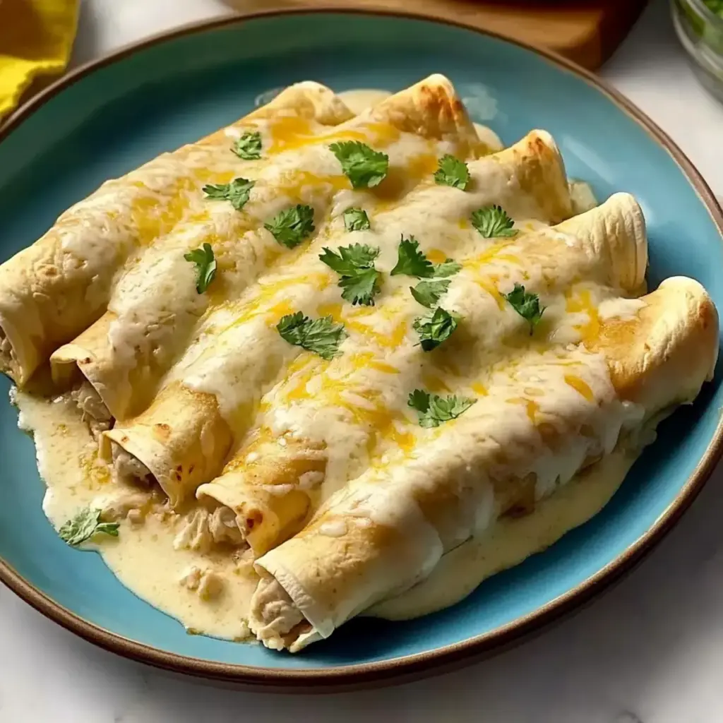 White Rotisserie Chicken Enchiladas